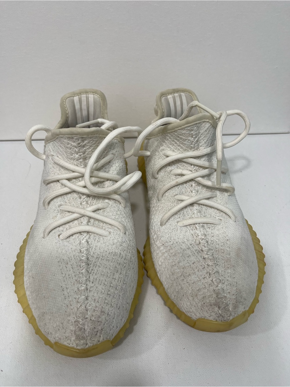 Yeezy Kids Cream Knit Sneakers with Gum Outsole
